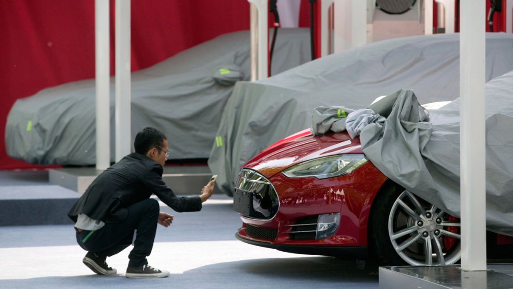 Tesla Model S sedan in Beijing, China