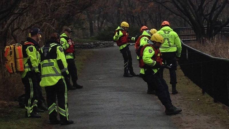 Emergency Services Unit prepare to scale down into Hog's Back in search of missing man John Davies on Tuesday, Apr. 22, 2014.