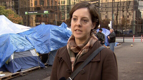Occupy Vancouver spokeswoman Sarah Beuhler says it�s the movement�s right to keep its encampment outside of the Vancouver Art Gallery set up. Oct. 27, 2011. (CTV) 