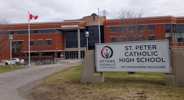 St. Peter Catholic High School students say it's hard to imagine a fellow student, Christopher Gobin, can be charged with the first-degree mother of his mother, Luce Lavertu. (Photo: Tyler Fleming/CTV Ottawa).