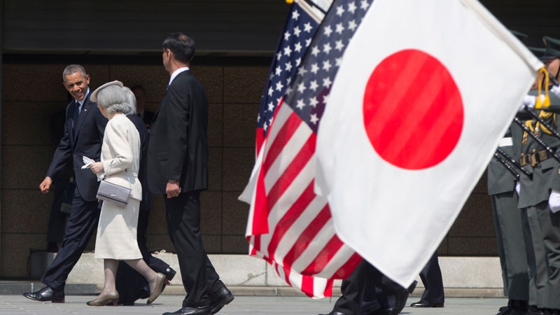 U.S. President Barack Obama with Japan's Akihito
