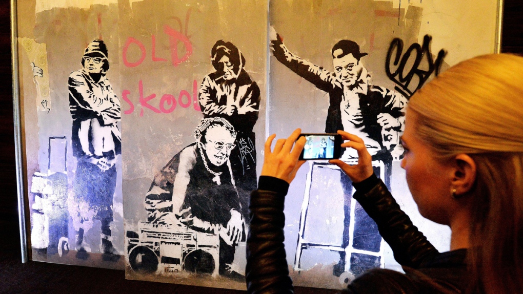 Banksy artwork on display in London