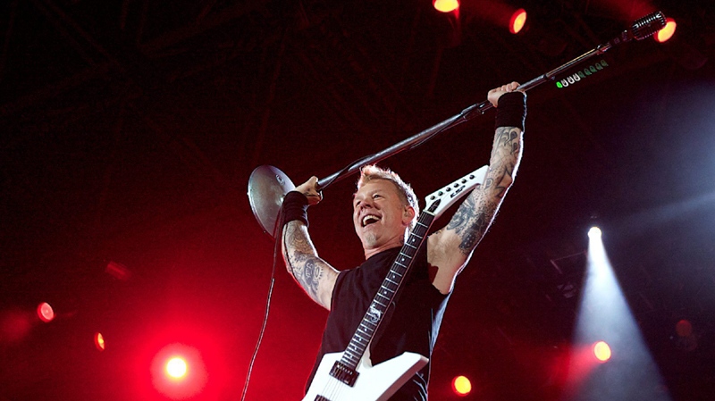 Metallica's singer James Hetfield performs on Yas Island, Abu Dhabi, United Arab Emirates Tuesday, Oct. 25, 2011. 