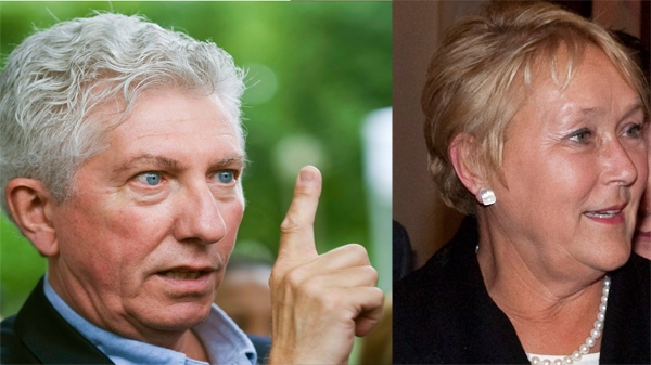 Polls suggest that the longtime leader of federal Bloc Quebecois Gilles Duceppe (left) would attract considerably more voter support than current leader Pauline Marois. (CP file photos) 