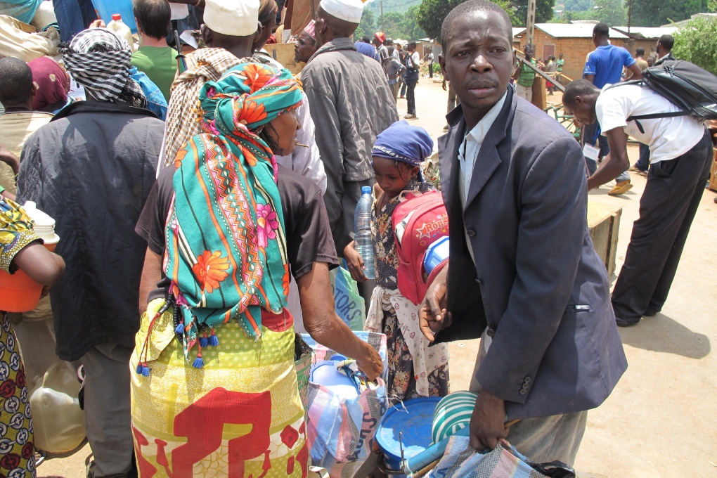 Muslims are escorted from Bangui