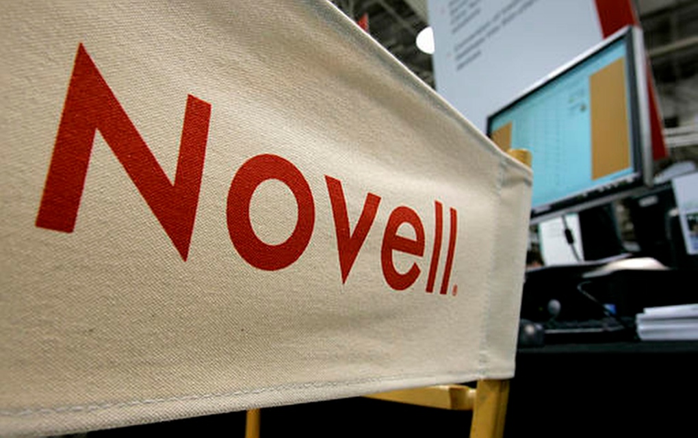 Novell logo seen at BrainShare convention in 2005