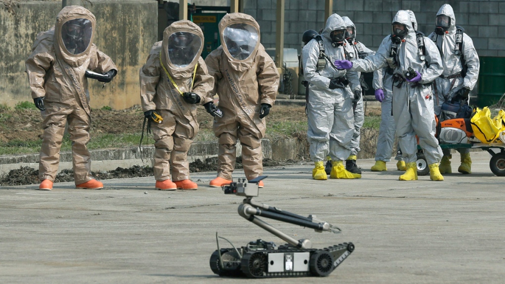 Bomb disposal robot in Uijeongbu, South Korea