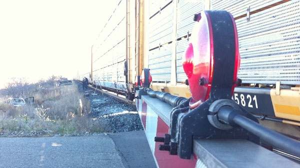 Halton Regional Police say a man is dead following a collision between a car and freight train in Milton, Ont., on Friday, Nov. 4, 2011.