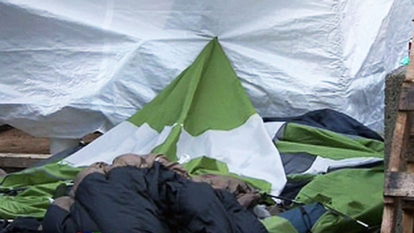 The tent of the woman who died at the Occupy Vancouver protests is seen in this image Saturday, Nov. 5, 2011. 