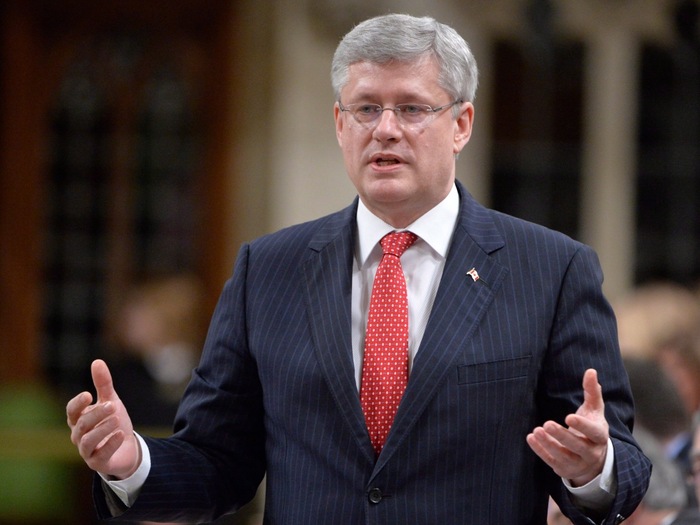 Prime Minister Stephen Harper speaks in Ottawa