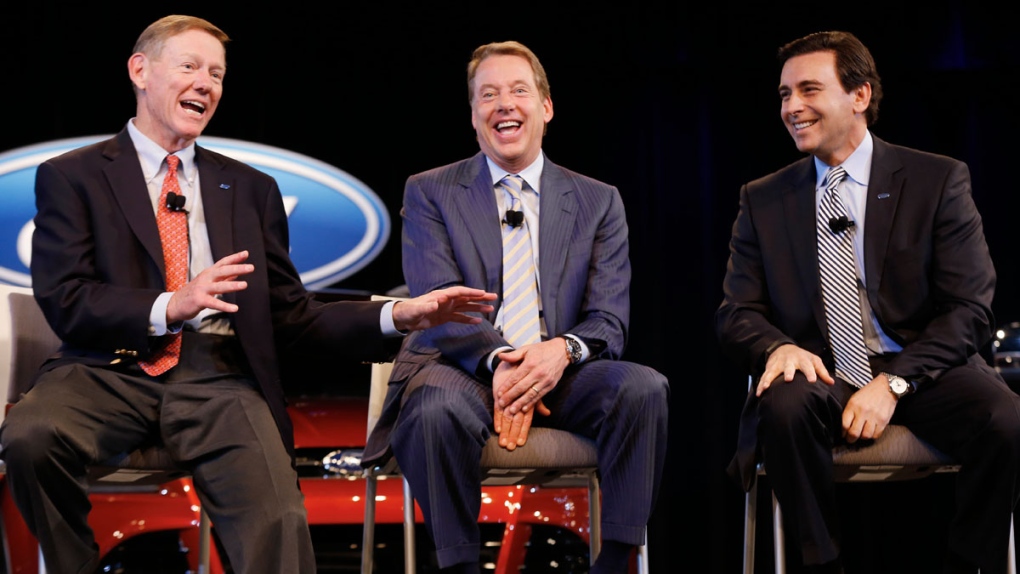 New Ford CEO Mark Fields w. Mulally and Ford Jr