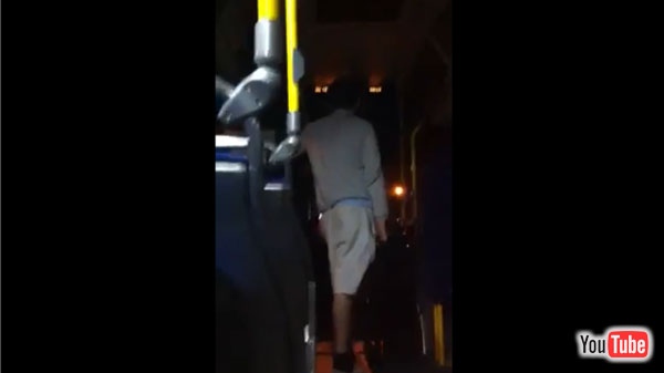 Matthew Taronno, seen here in this image from YouTube, said he felt threatened by the bus driver.