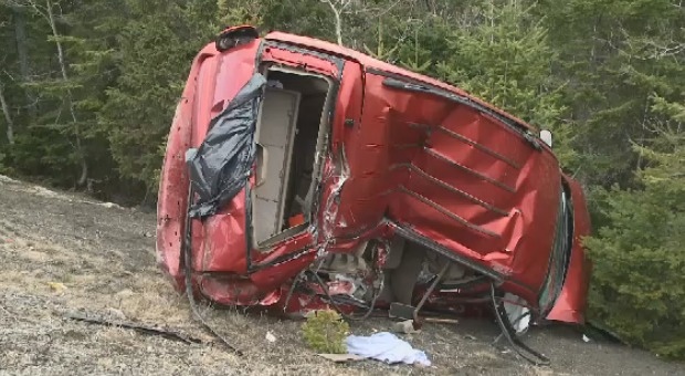 Car crash in Broadway, Nova Scotia