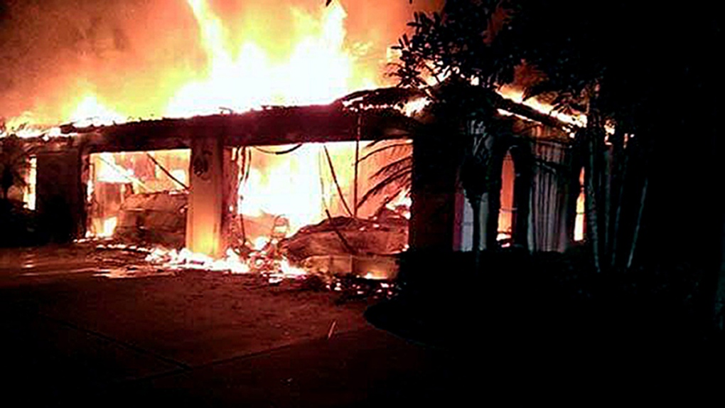 James Blake's Tampa home on fire