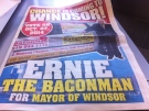Mayoral candidate Ernie The Baconman lays out his vision for the City of Windsor in a newspaper ad. (Adam Ward/ CTV Windsor) 