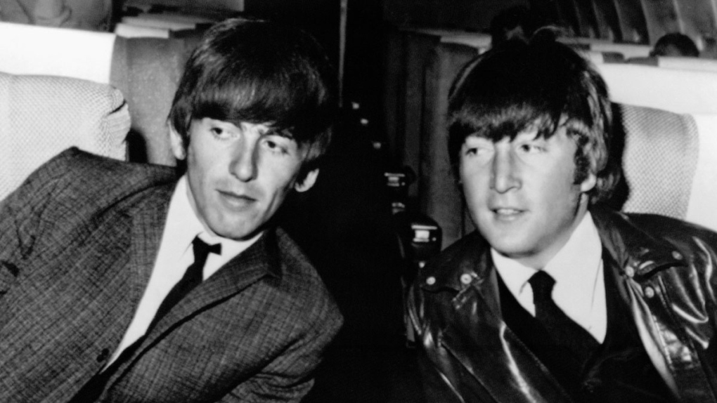 George Harrison and John Lennon of the Beatles