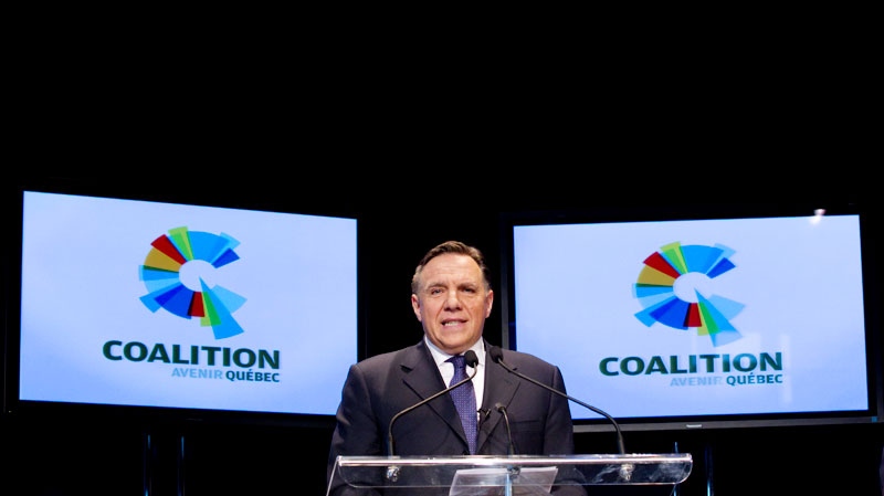 Coalition Avenir Quebec, CAQ, Leader Francois Legault launches his new party Monday, November 14, 2011, in Quebec City. (Jacques Boissinot / THE CANADIAN PRESS)