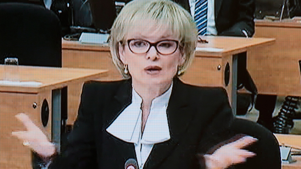 Image from TV of Julie Boulet, Charbonneau inquiry