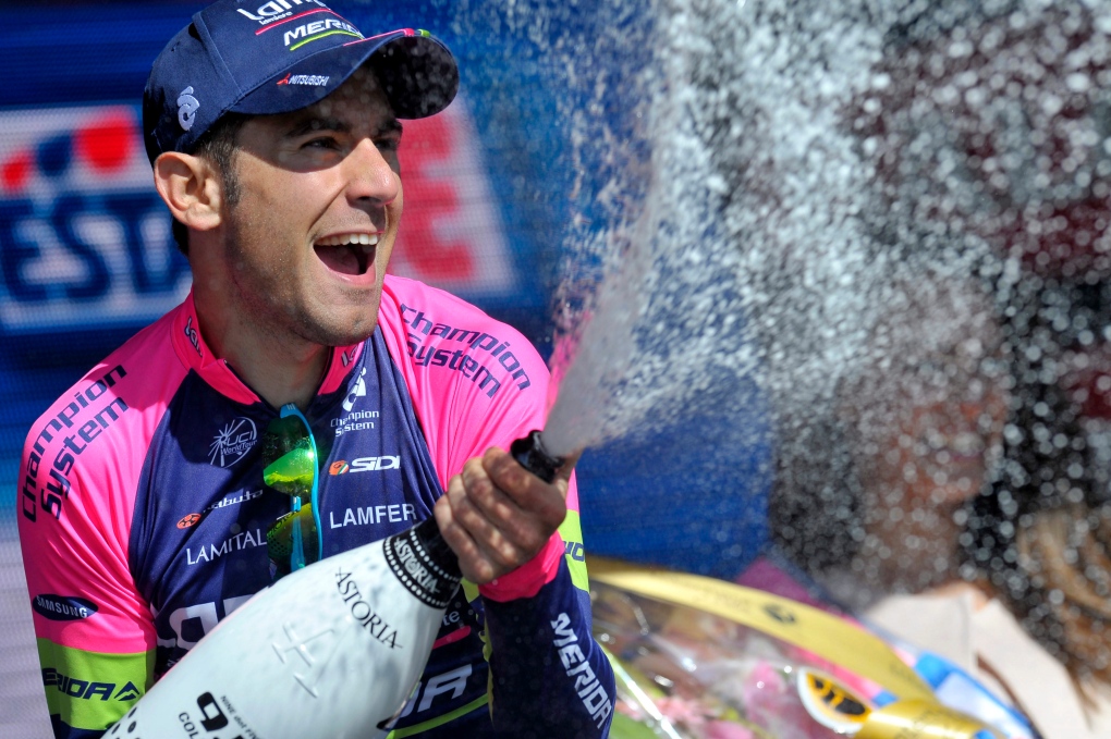 Diego Ulissi celebrates Giro d'Italia stage 5 win