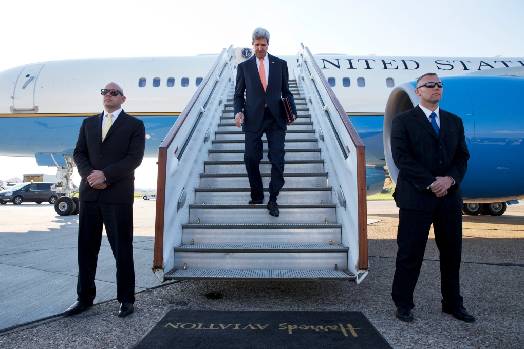 John Kerry at Stansted Airport