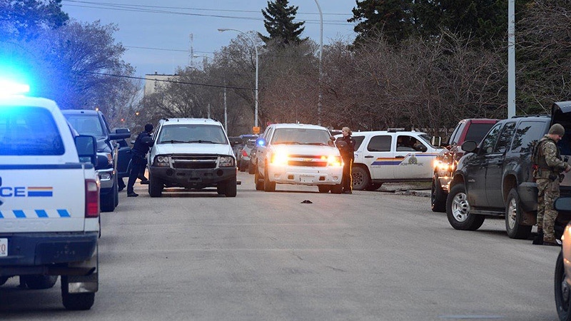 Grande Prairie RCMP converged on a home in the area of 101 Ave. and 106 St. on Thursday, May 15. Courtesy: W. Vavrek