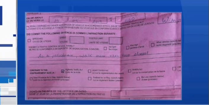 Man ticketed for walking next to friends on sidewa