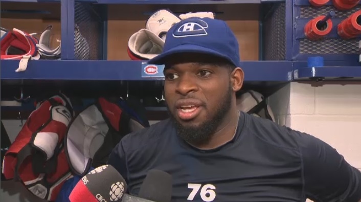 PK Subban in the Canadiens dressing room on May 19, 2014
