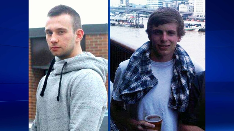 Police said they are searching for 19-year-old Tim Kolder (left), of Mississauga, and 21-year-old Jeremy Marrows (right), of Georgetown.
