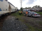 A person died after a collision with a train in Windsor, Ont. on Wednesday, May 21, 2014.
(Rich Garton/CTV Windsor)