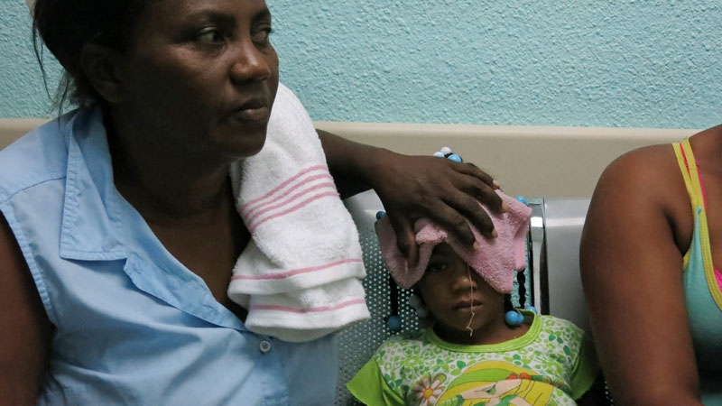 Child with chikungunya fever symptoms