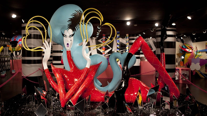 A sculpture is displayed at Gaga's Workshop, a collaborative fashion and lifestyle project between Lady Gaga and Barney's New York, at the Barney's store on East 60th Street in New York on Monday, Nov. 21, 2011.