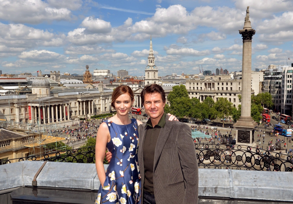 Emily Blunt and Tom Cruise at photocall in London