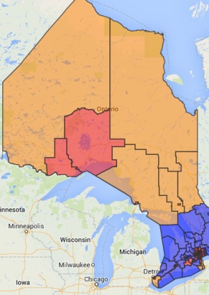 Ontario Election 2014 Ridings Map 