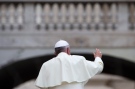 Pope Francis leaves at the end of his weekly general audience in St. Peter's Square, at the Vatican, Wednesday, May 28, 2014. (AP / Andrew Medichini)