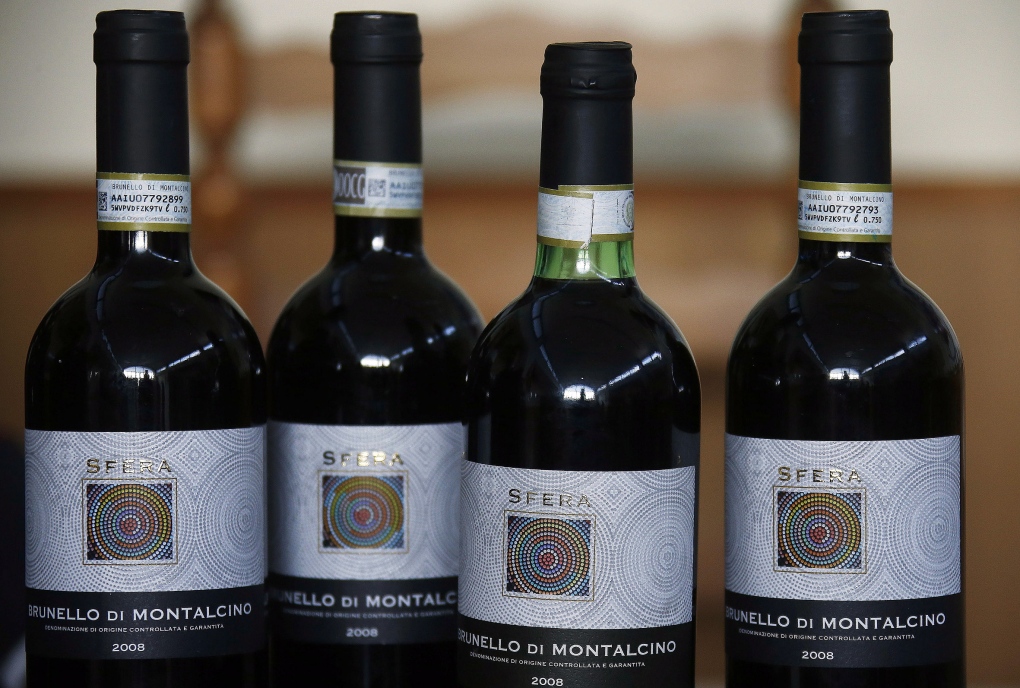 Falsely labeled bottles of wine 