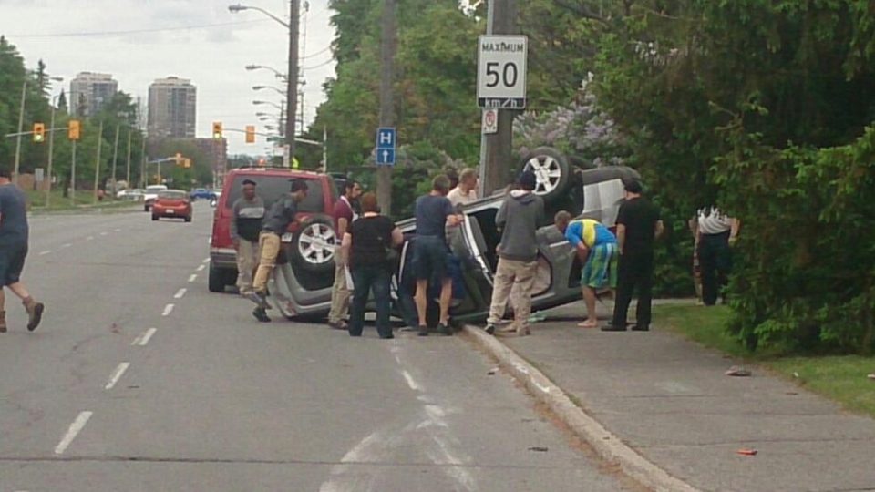Rollover on Fisher Avenue