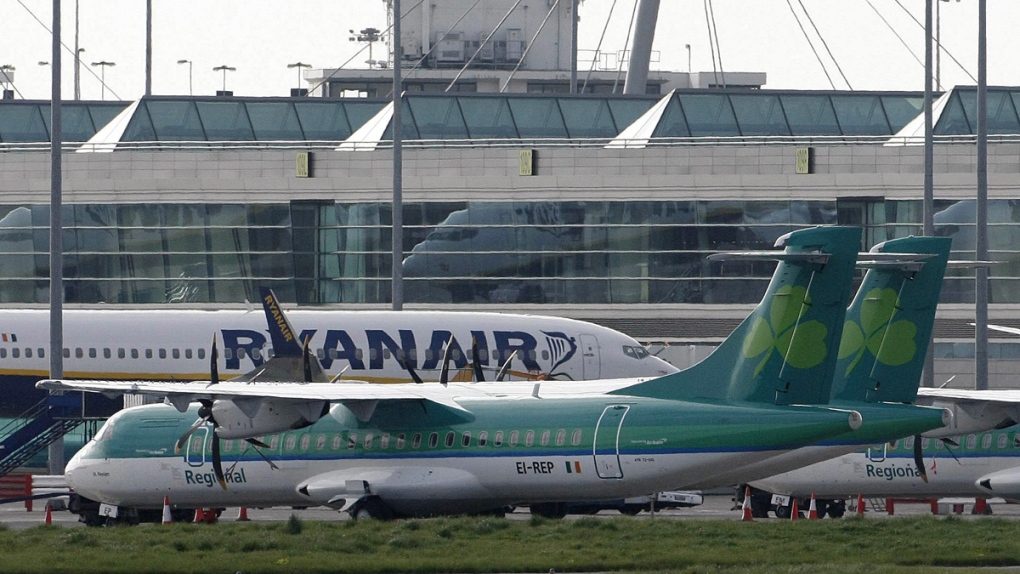 Aer Lingus planes parked at Dublin Airport