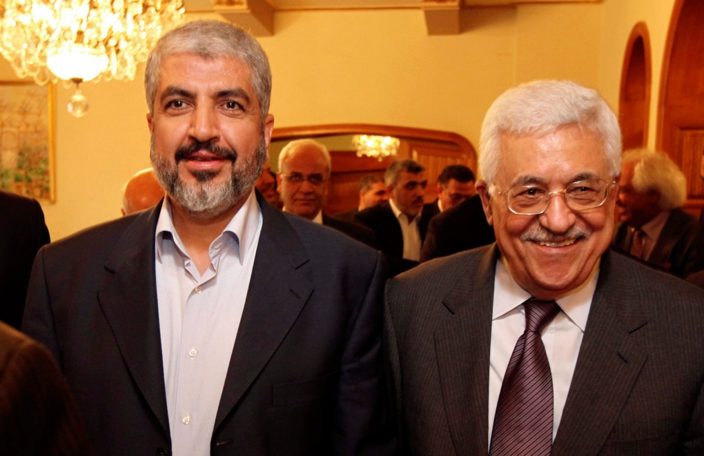 Khaled Mashaal and Mahmoud Abbas