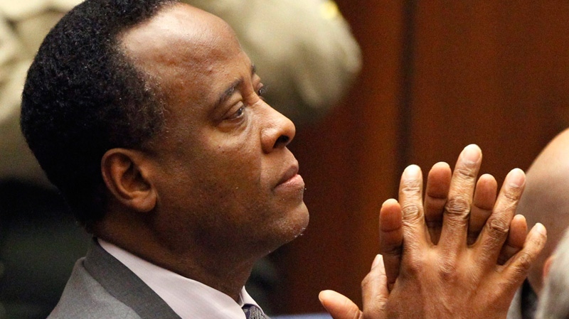 Dr. Conrad Murray sits in court after he was sentenced to four years in county jail for his involuntary manslaughter conviction in the death of pop star Michael Jackson on Tuesday, Nov. 29, 2011 in Superior Court in Los Angeles. (AP / Mario Anzuoni, Pool)