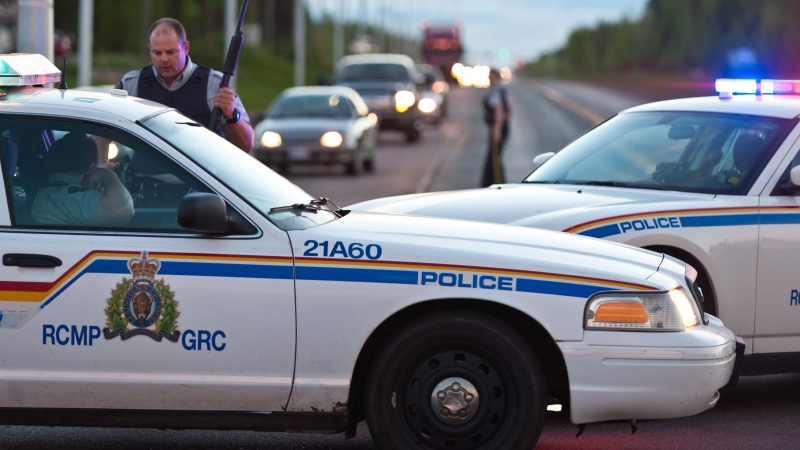 In this file photo, RCMP vehicles are seen in Moncton, N.B.on Wednesday June 4, 2014. (Marc Grandmaison / THE CANADIAN PRESS)