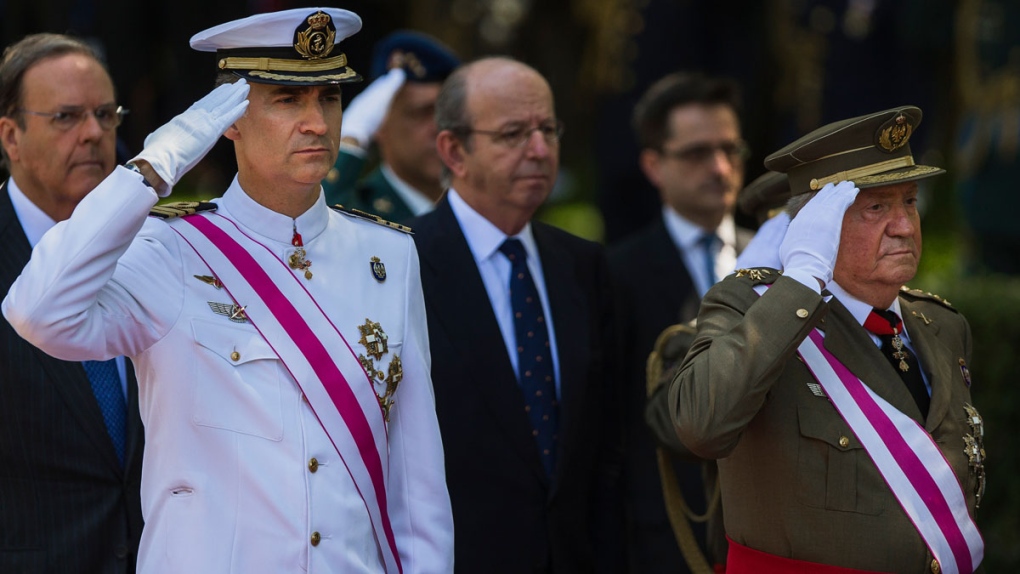 King Juan Carlos and Felipe of Spain