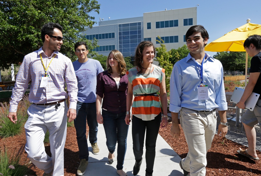 Google interns on Silicon Valley campus