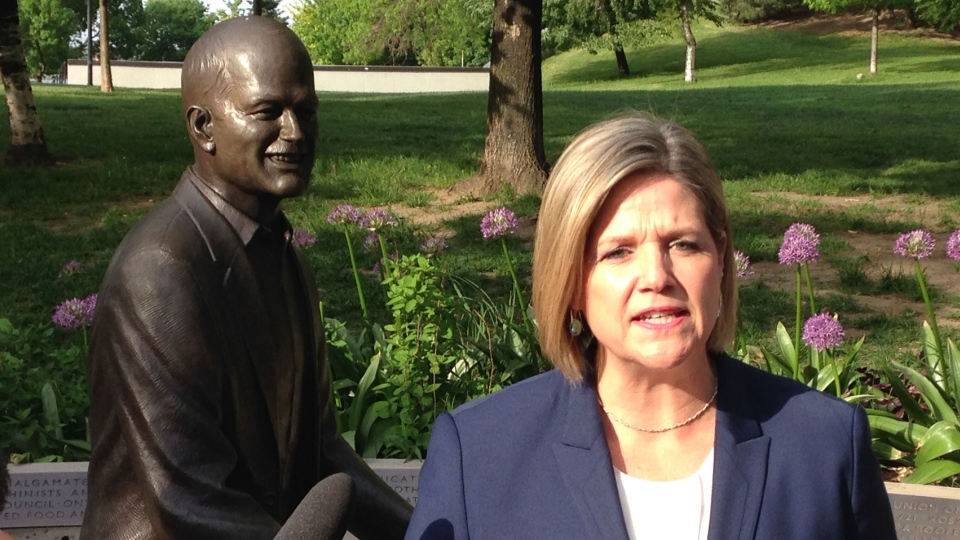 NDP leader Andrea Horwath holds campaign event in front of ...