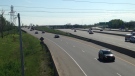 Traffic moves along the ramp from Highway 8 to Highway 401 in Kitchener on Monday, June 9, 2014. (Abigail Bimman / CTV Kitchener)