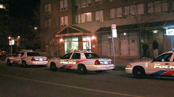 Toronto police are investigating after a man's body was found in a parking garage on Ridley Avenue, Saturday, Dec. 3, 2011.