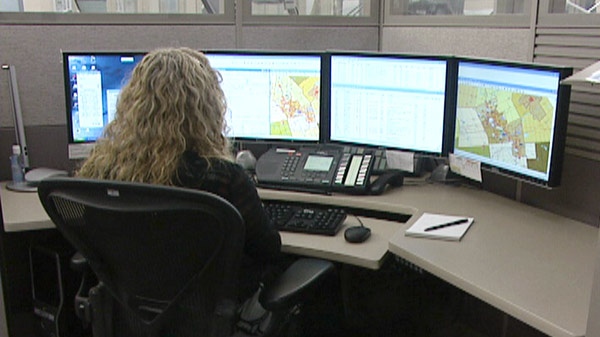 Lisa Muhlbock works at the 911 Call Centre at police headquarters in Waterloo Region.