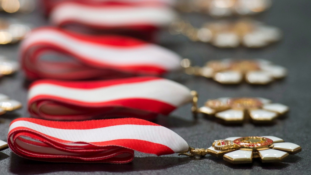 Row of Order of Canada medal at Rideau Hall