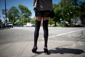 A sex trade worker is pictured in downtown Vancouver, B.C., Wednesday, June, 3, 2014. (Jonathan Hayward / THE CANADIAN PRESS)