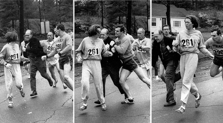 Kathrine Switzer in 1967 Boston Marathon