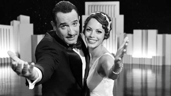 In this publicity image, Jean Dujardin portrays George Valentin, left, and Berenice Bejo portrays Peppy Miller in a scene from "The Artist." (AP Photo/The Weinstein Company)